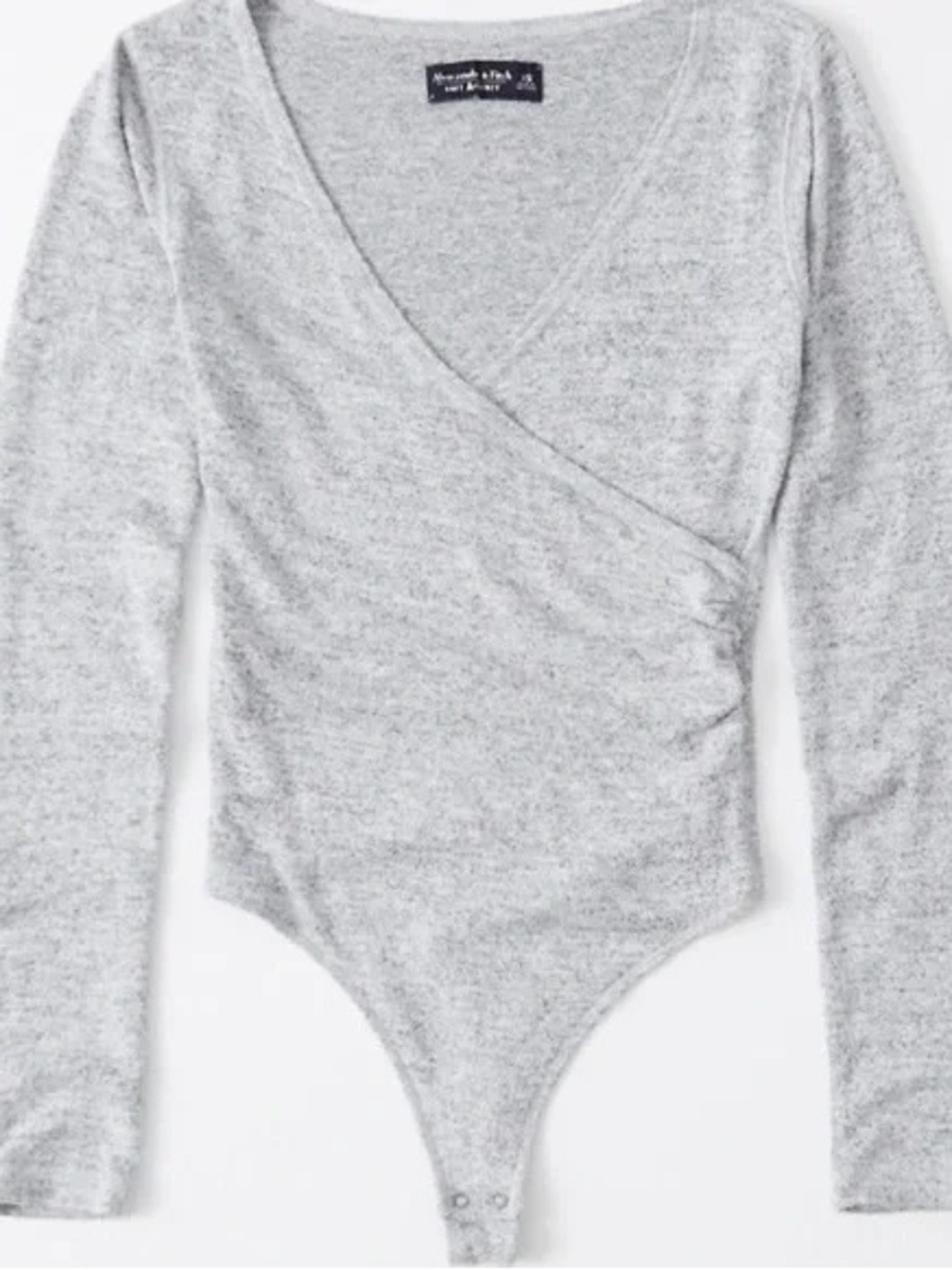 Abercrombie and Fitch Gray Surplice Bodysuit